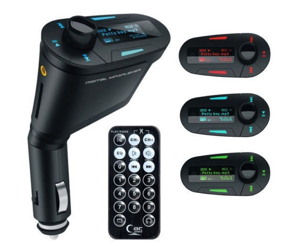 Car Kit MP3 Mucsic Player Wireless FM Transmitter Radio Modulator With USB SD MMC+ Remote Control