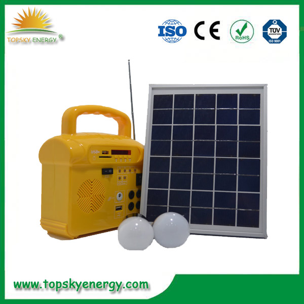 10w Mini Solar Lighting System With Fm Radio Phone Charger