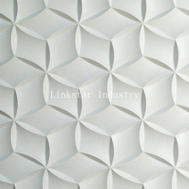 3D CNC White Limestone Wall Panel