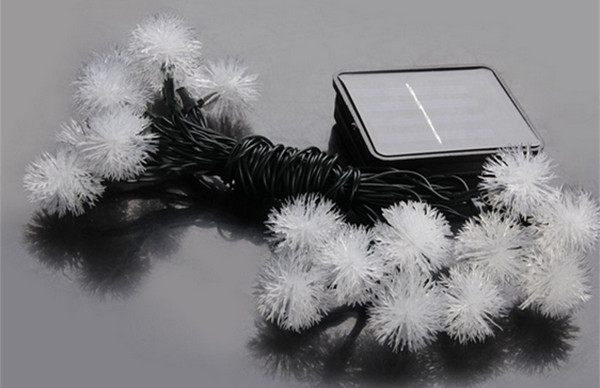 OutdoorSolarLightString20LEDWhiteWarmColorLightFestivalDecorationSolarLightString