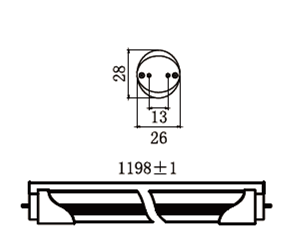 T819W1200mmACDriverlessDimmableLEDTubeLightOfficeLamp