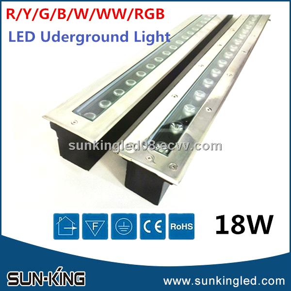 DC24V projection sidewalk building rgb dmx512 outdoor linear buried lamp led underground driveway light 18W