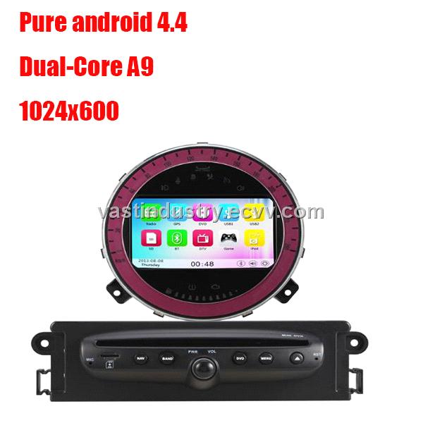 Android4.4 car dvd gps with 1024 x 600 resolution for bmw mini copper with mirror link DVR