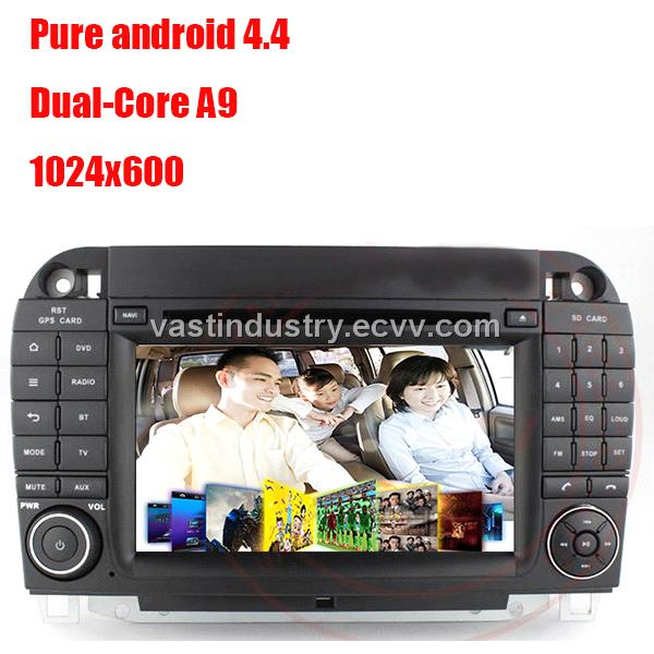 Android4.4 in dash car gps with1024 x600 resolution for Benz w220 w215 with mirror link obd2