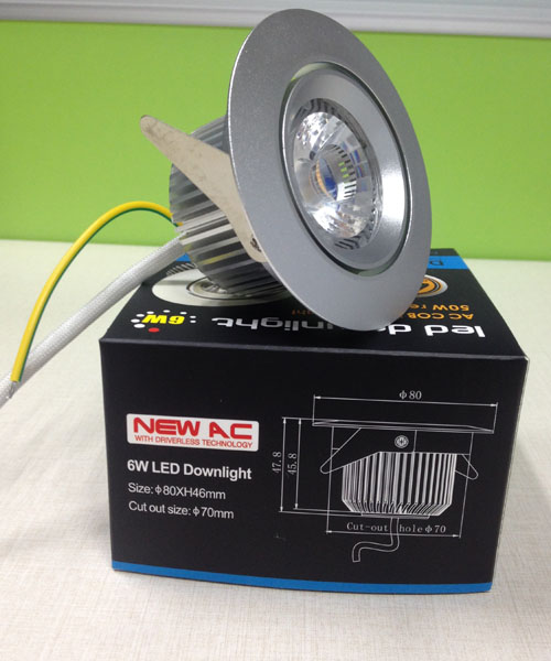 COBLEDDownLightDriverlessDimmableRecessedLampBuitinLEDDownlight