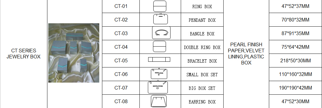 Square shape paper wrapping jewelry boxCT series