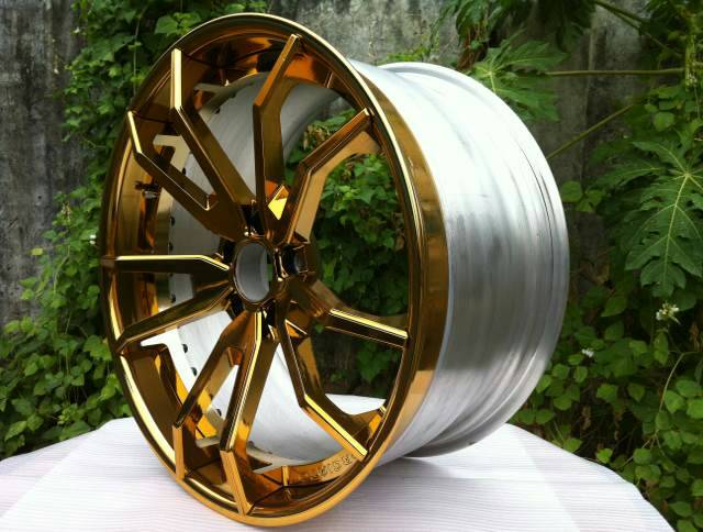 Custom 20 inch chrome Gold rims for Mercedes Benz brwheelcom