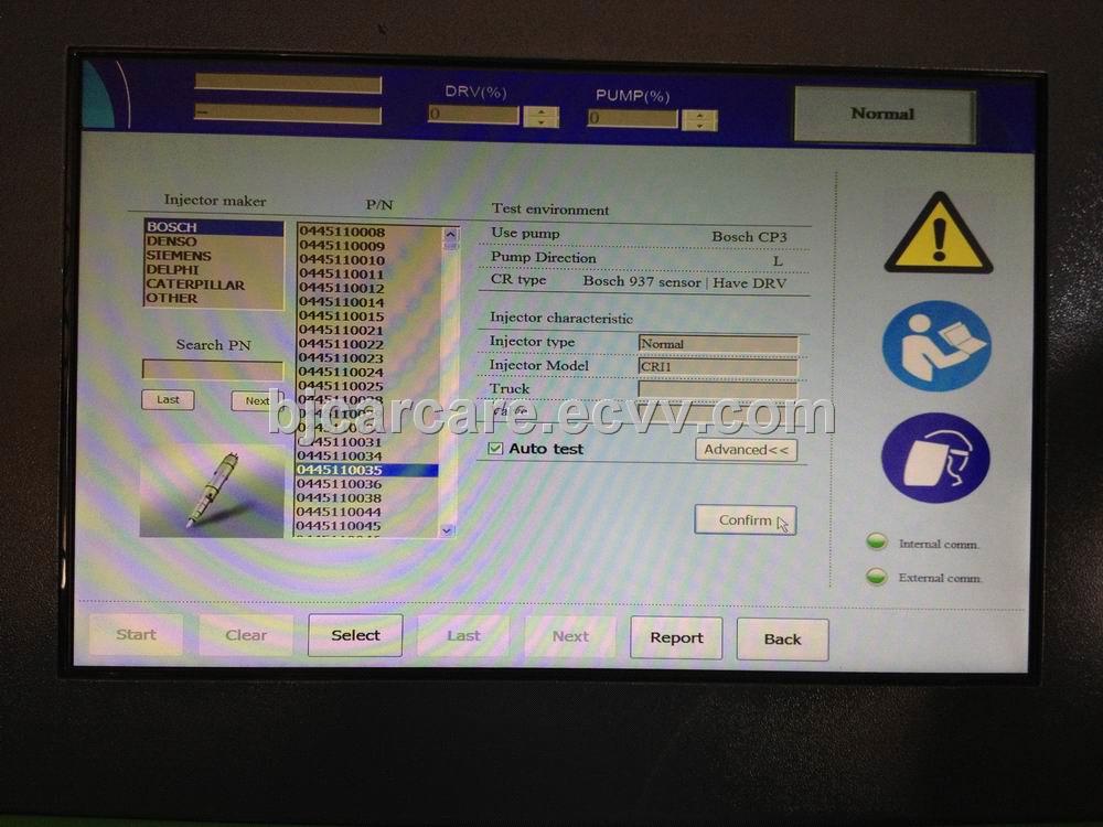 Common Rail Injector Pump Test Bench