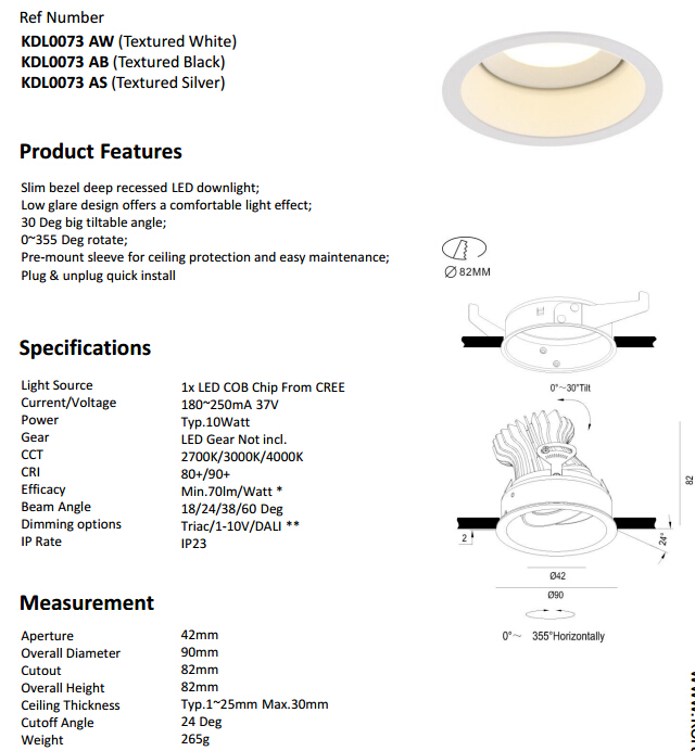 DeeprecesseddownlightCeilinglight