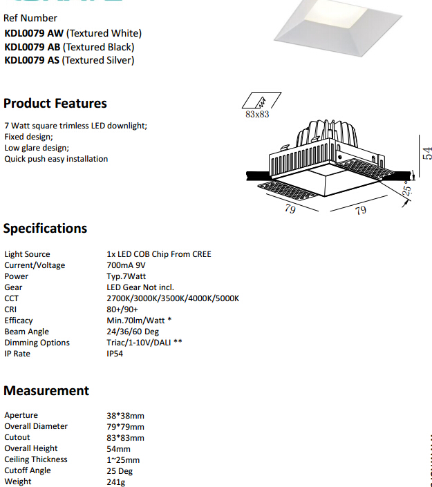 TrimlessLEDdownlight7wCOBdownlight