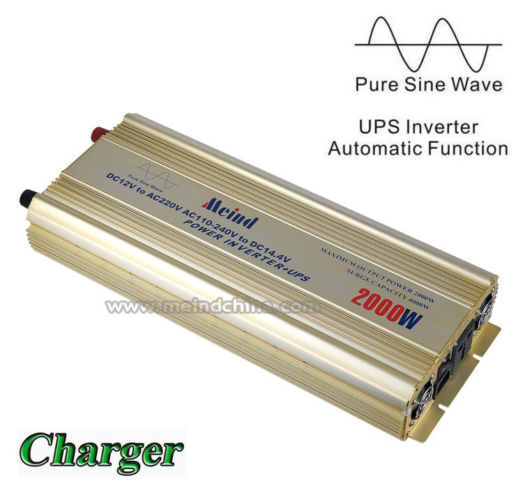 High Quality PSW Pure Sine Wave Builtin Charger UPS DC 12V to AC 220V Sufficient 2000W Peak 4000W Power Inverter