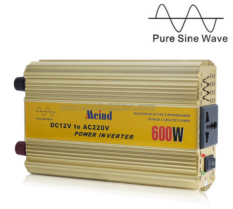 Meind Sufficient 600W Pure Sine Wave DC to AC Power Inverter with Universal Socket