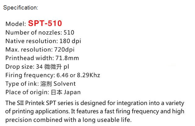 Seiko Print Head 510 printhead 35pl for Seiko 510 35pl