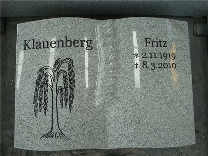 European style G633 granite book design gravestone