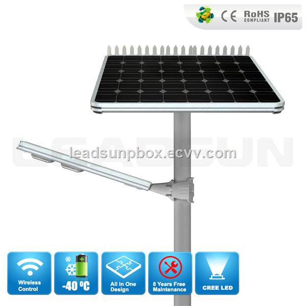 60w Led Solar Outdoor Lighting With Wireless Bluetooth Control Wind Hybrid Street Light