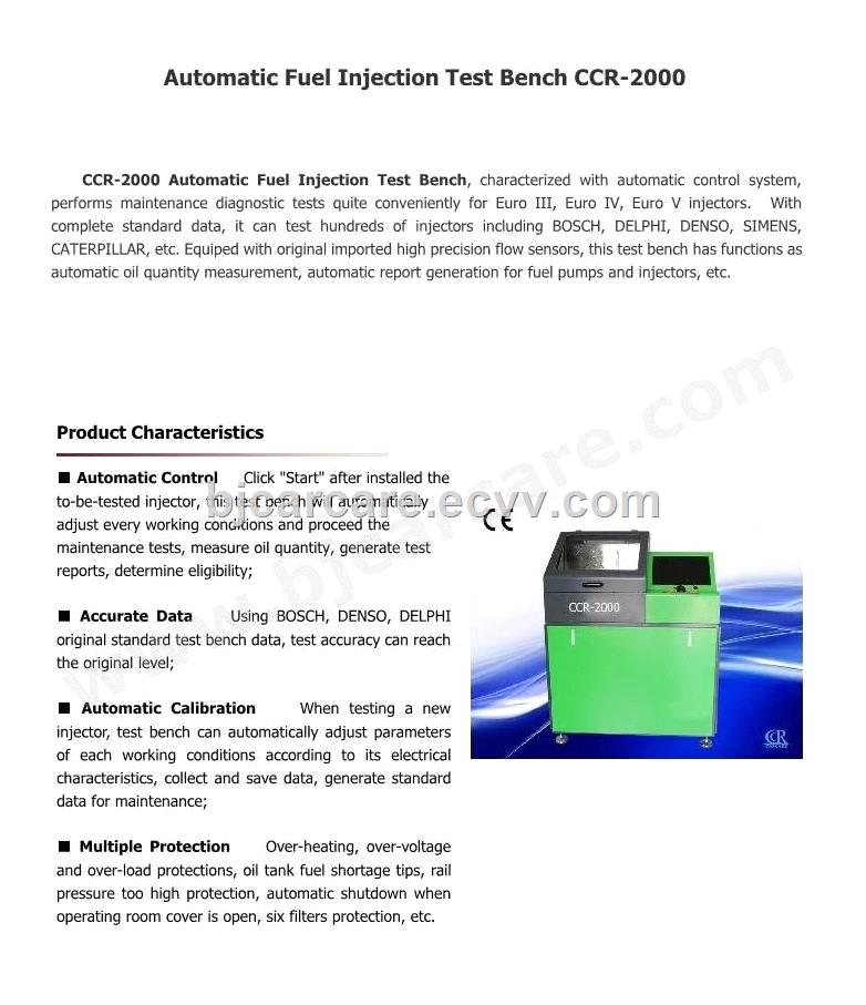 High Pressure Common Rail Injector Test Bench