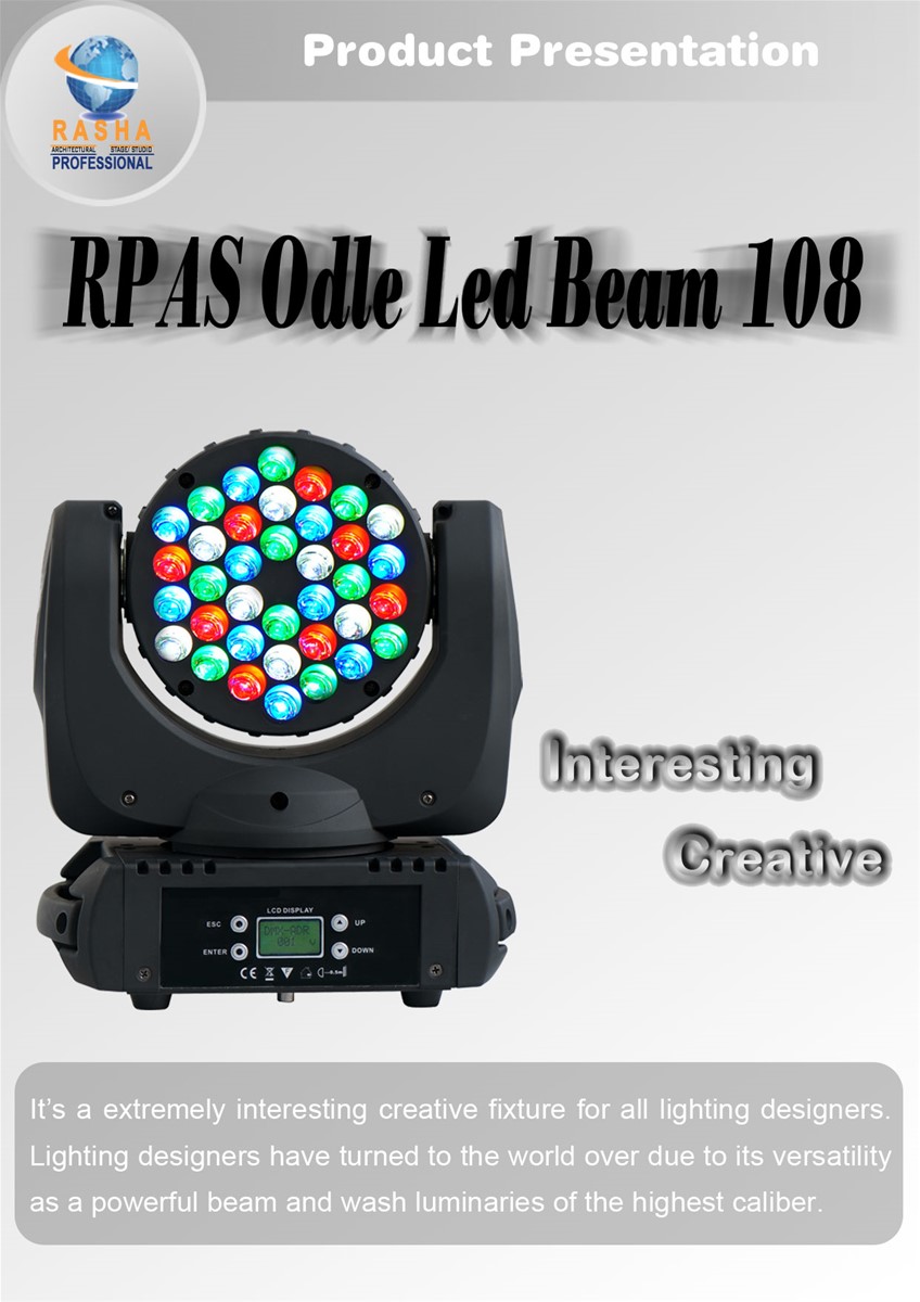 4X LOT 36pcs3W 4in1 Cree LED Moving Head BeamStage Moving Head Light with LCD Display