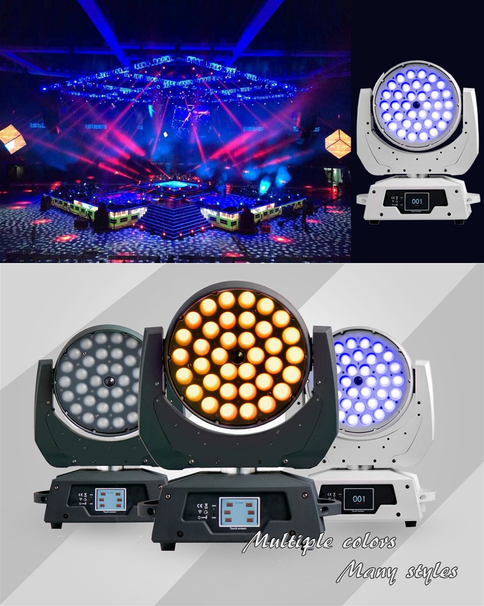 4X LOT 36pcs18W 6in1 ZOOM LED Moving Head Wash Light with Touch Screen DisplayADJ LED Moving Head