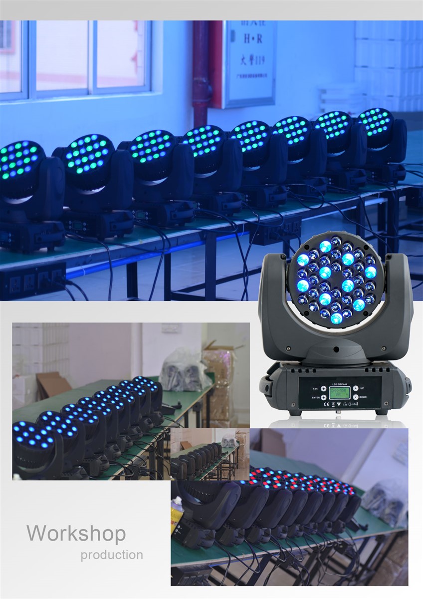 4X LOT 36pcs3W 4in1 Cree LED Moving Head BeamStage Moving Head Light with LCD Display