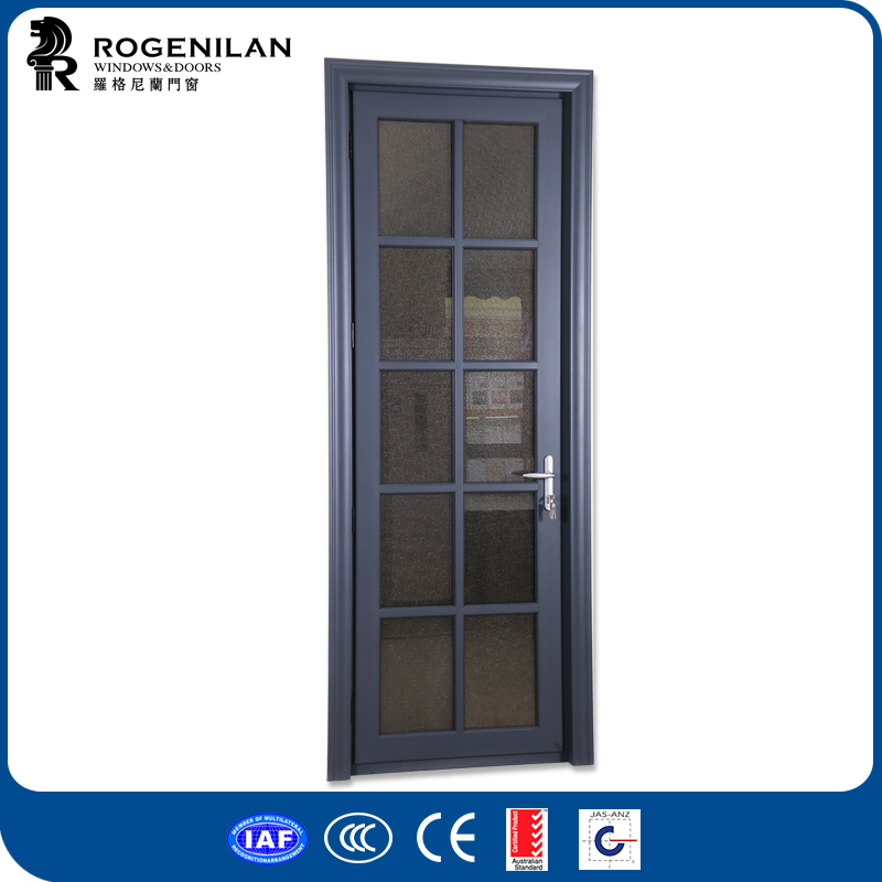 Rogenilan powder coated aluminum hinge door aluminum frame glass door