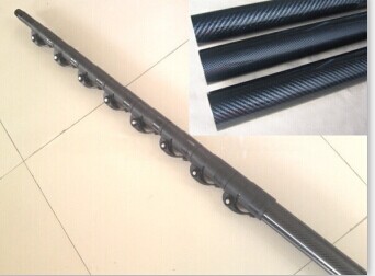 3K twill glossy cabron fiber adjustable telescopic pole carbon fiber contractive pole
