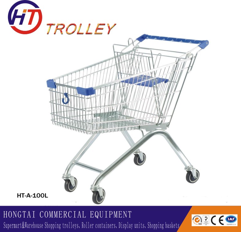 European style supermarket shopping carts for sale with 100 volume from