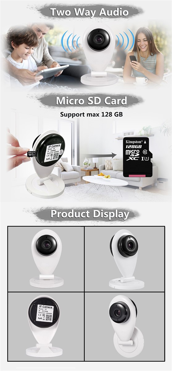 CheapestTwoWayAudioBurglarAlarm720PIPwificamera