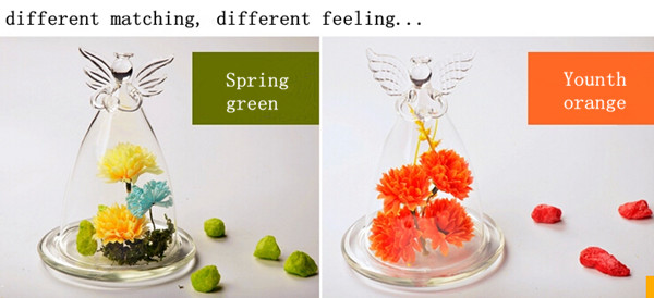HandMadeAngelGlassDomeVaseBeautifulGlassCoverHomeDecoration