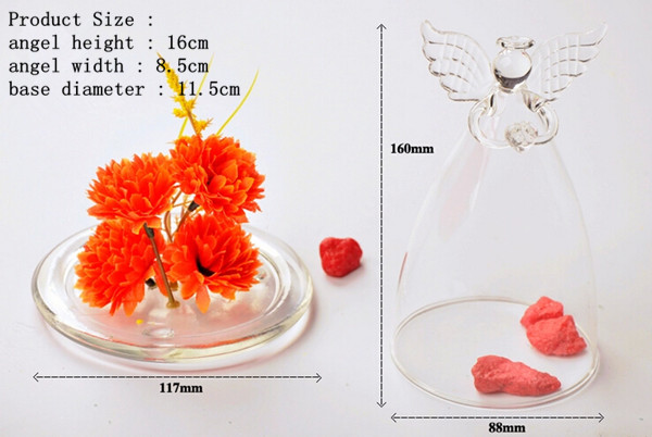 HandMadeAngelGlassDomeVaseBeautifulGlassCoverHomeDecoration
