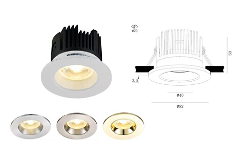 10WattInterchangableBezelLEDFireRatedDownLight