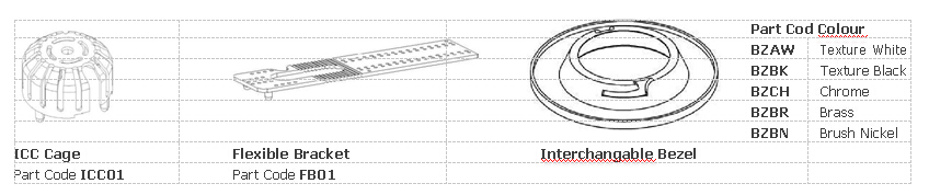 10WattInterchangableBezelLEDFireRatedDownLight