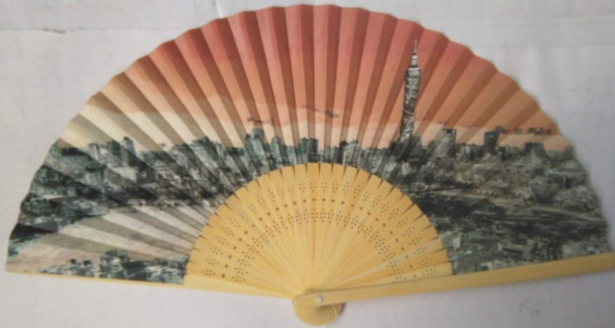 Japanese style Paper Promotion Fan with bamboo ribs