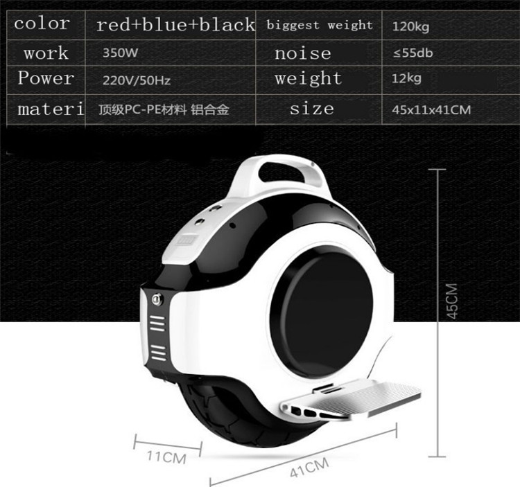 30KMmonocycleElectricScooterwithusbbluetoothmusicledlightoneWheelScooter