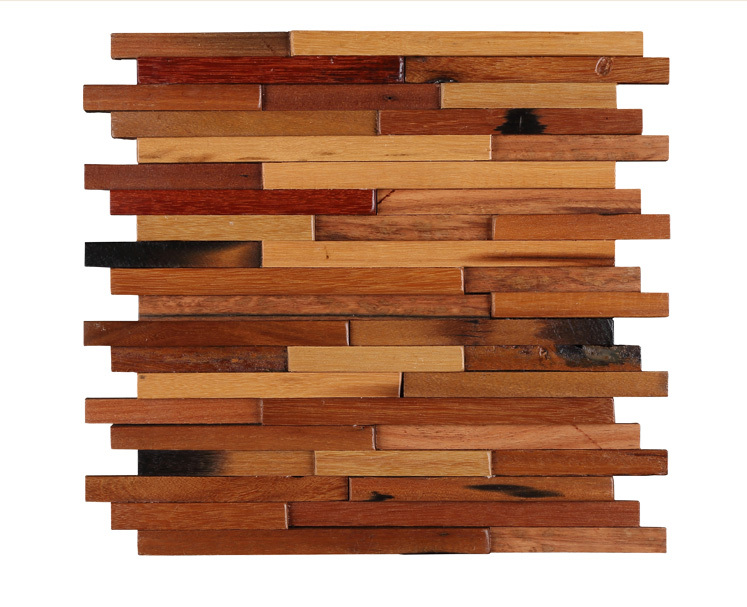 Irregular Size Long Strip Uneven, Wood Mosaic Tile Suppliers