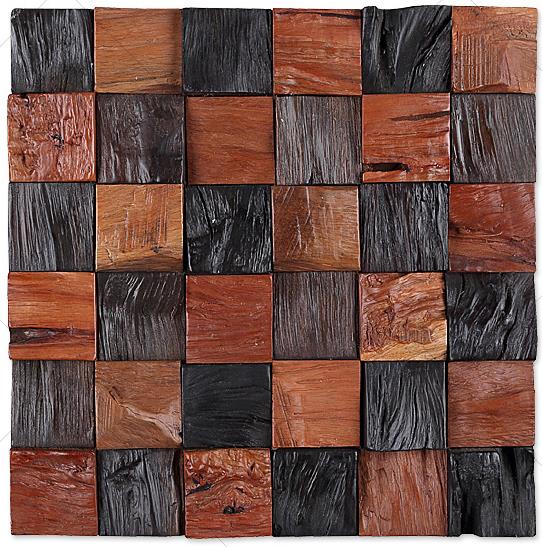 48x48mm Old Boat Sqaure Uneven Mosaic, Wood Mosaic Tile Suppliers