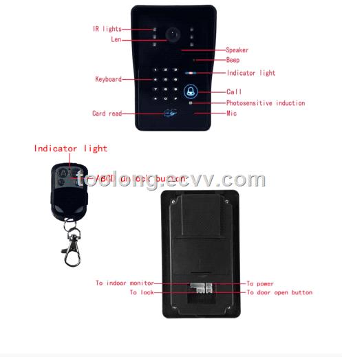 2016Hotsalling7inchTFCColowirelessvideocameradoorphoneLCDDisplayVideodoorbell