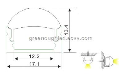 UShapeLedAluminumProfileChannelsForLEDStripLightOEMLength