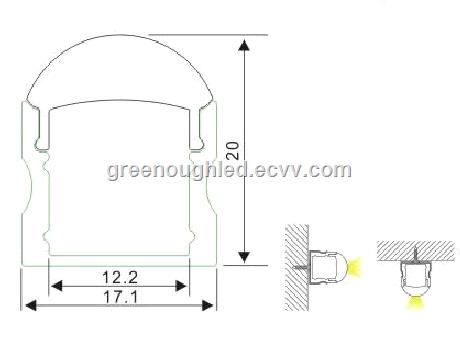 AluminumLEDArchitectureProfileForLEDStripslightLEDBarLight004RL