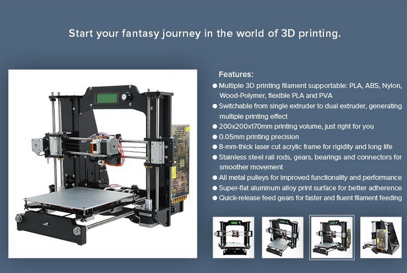 2015UpgradedQualityHighPrecisionReprapPrusaI3XDIYFullAcrylic3dPrinterKitsFreeLCD