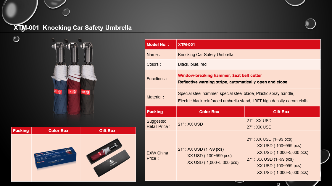 XTM001CarSecurityUmbrellacarsecuritycaremergencytools