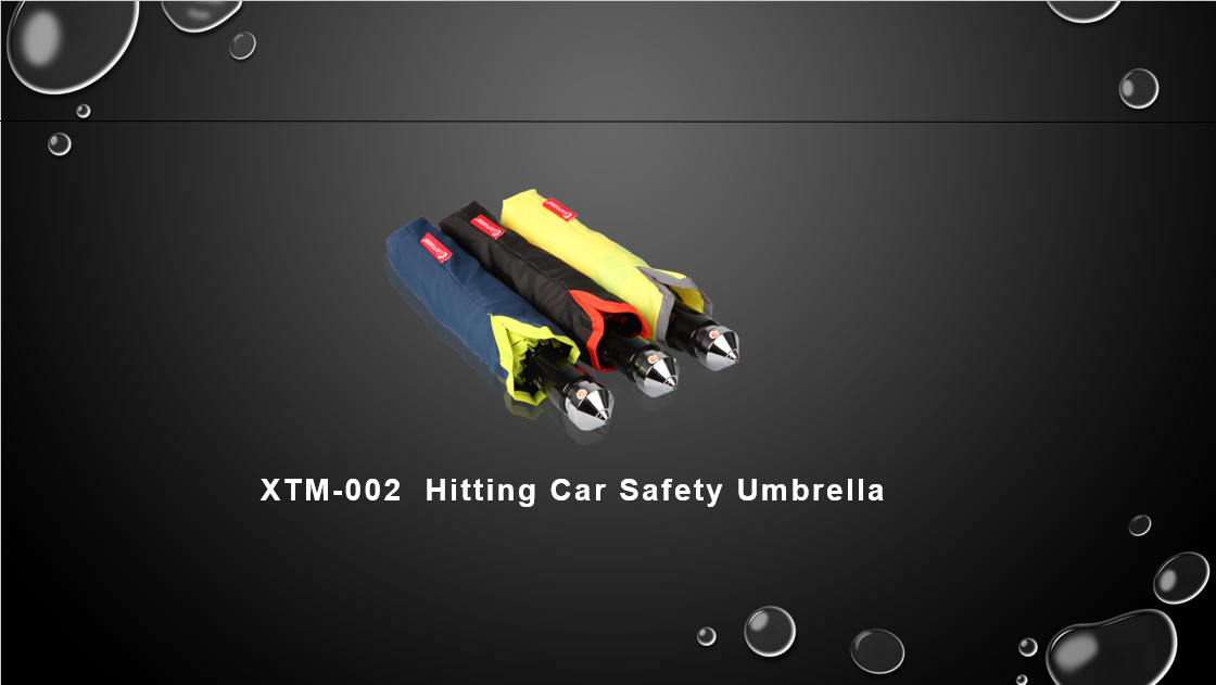 XTM002CarSafeUmbrellabothumbrellaandsafetyhammerandwarningvest