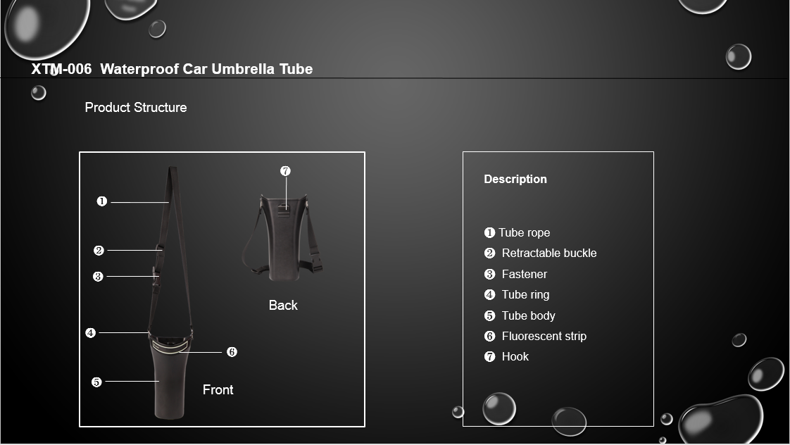 XTM006WaterproofCarUmbrellaTubeumbrellaholderumbrellarack