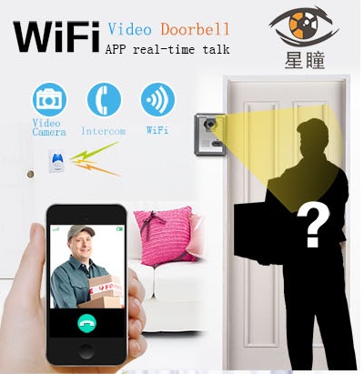 WiFi doorbell home video intercom wireless mobile phone network monitoring anti-theft alarm unlock