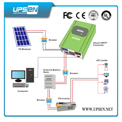 MPPT Solar Charge Controller with Timer and Battery Type Selection
