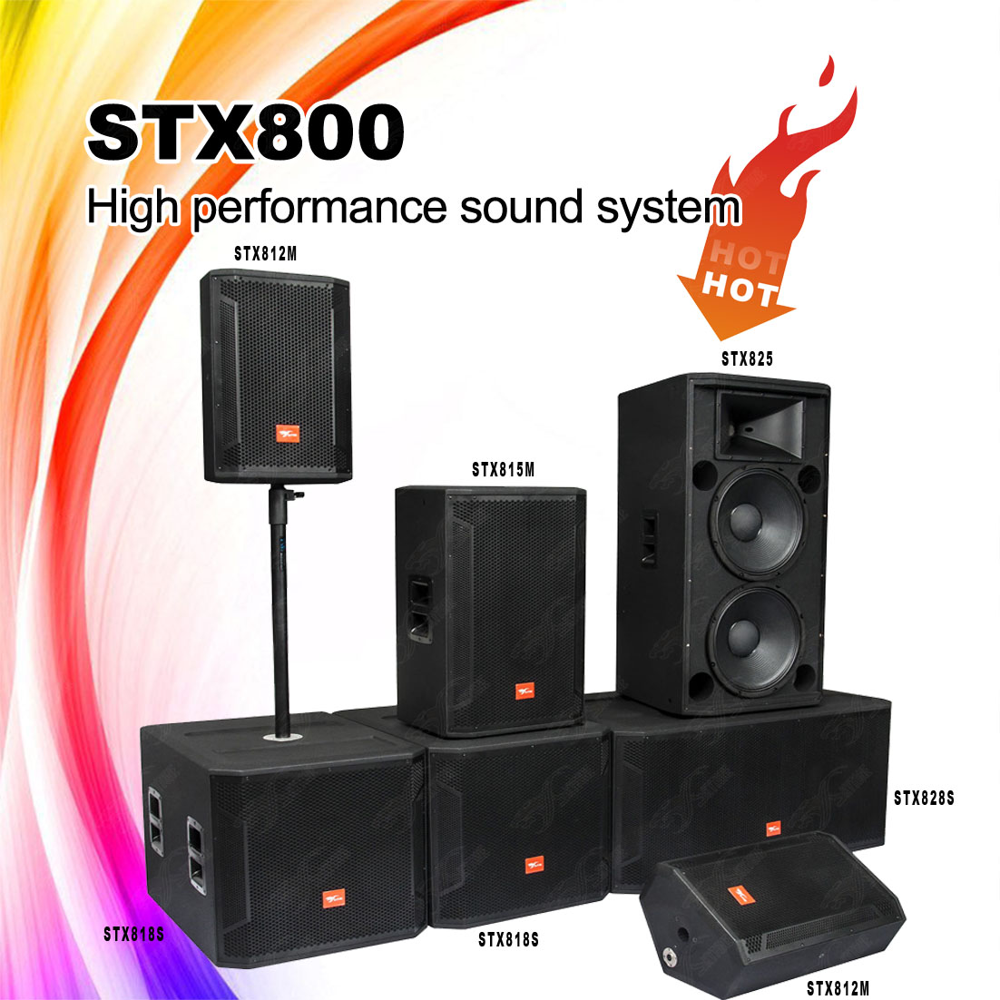 Stx800 Series Pro Speaker Box Outdoor Portable Speaker Pa System