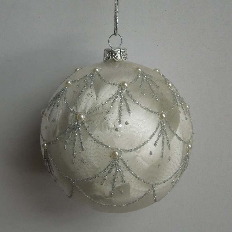 Diameter8cm Inner Silver Craft Glass Christmas Ball Christmas Day Friend Gift