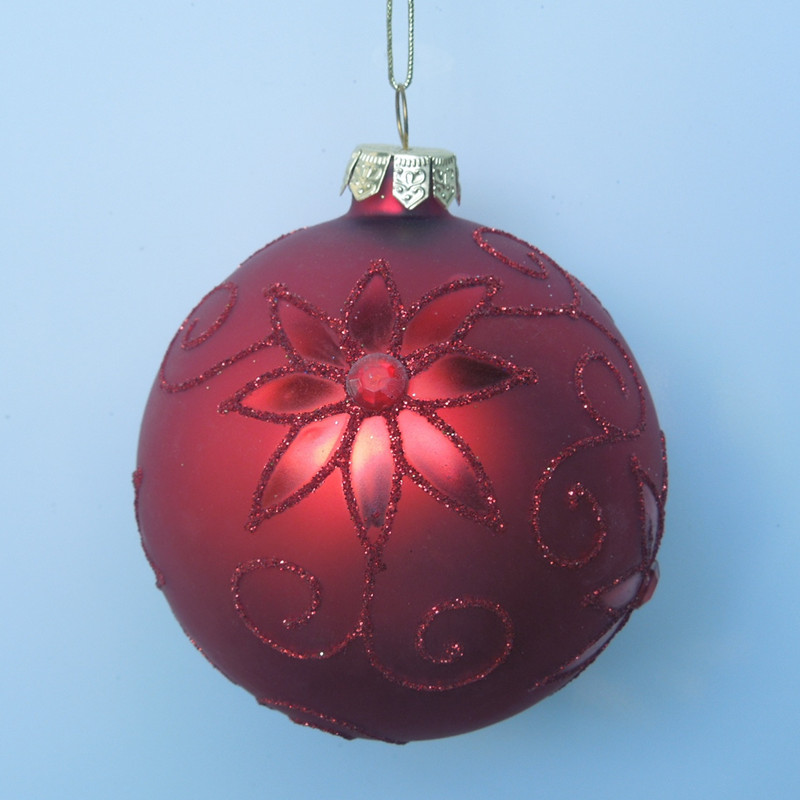 Happy Red Christmas Glass Ball Hand Painting Hanging Glass Globe