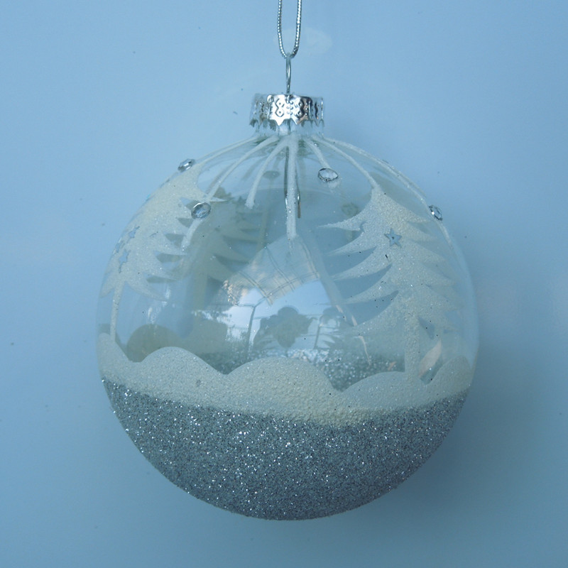 Hand Painted BallShaped Chirstmas Tree Pendants Christmas Day Glass Ball