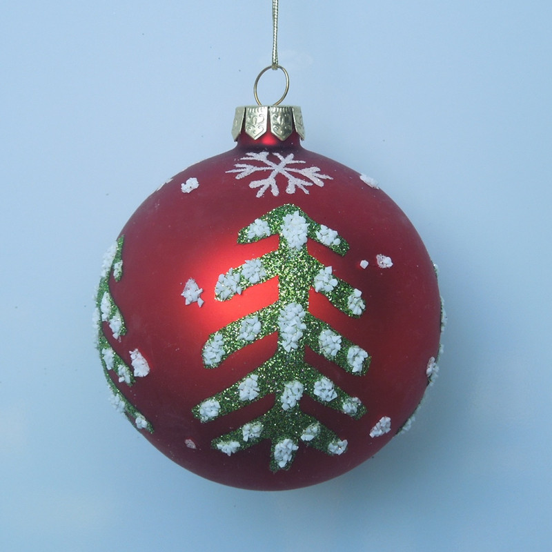 Happy Red Christmas Glass Ball Hand Painting Hanging Glass Globe