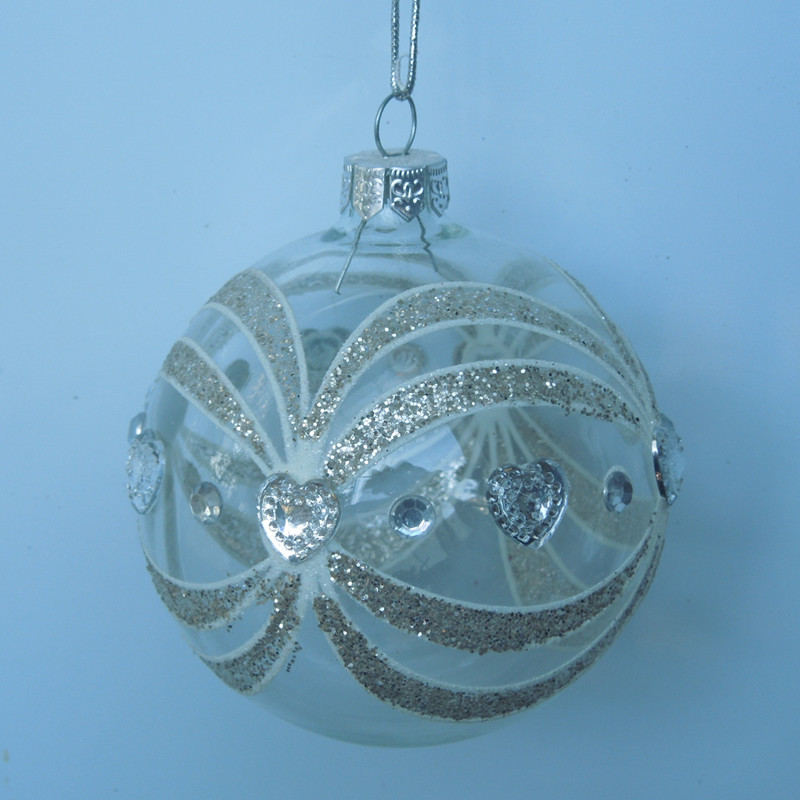 Hand Painted BallShaped Chirstmas Tree Pendants Christmas Day Glass Ball